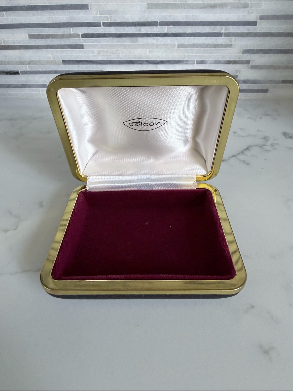 Vintage 1970’s Denmark Velvet Lined Hearing aid box Jewelry Storage Case